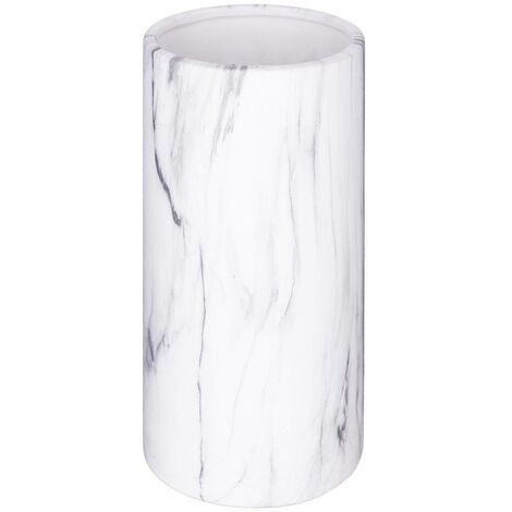 Atmosphera – Vase cylindre marbre blanc 20 cm – Céramique durable – Pour arrangements floraux minimalistes – Diamètre 9,5 cm