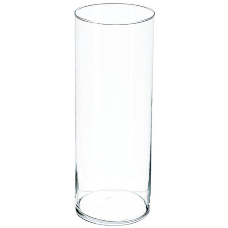Atmosphera – Vase cylindrique 39,5cm en verre transparent – D. 15cm – Élégant pour décoration intérieure – Met en valeur fleurs et plantes