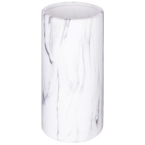 Atmosphera – Vase cylindrique effet marbre 20cm blanc – Matière dolomite – Décoration moderne pour intérieur élégant