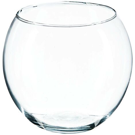Atmosphera – Vase en verre transparent 15 cm – Forme de boule – Pour bouquets frais ou artificiels – Élément décoratif moderne