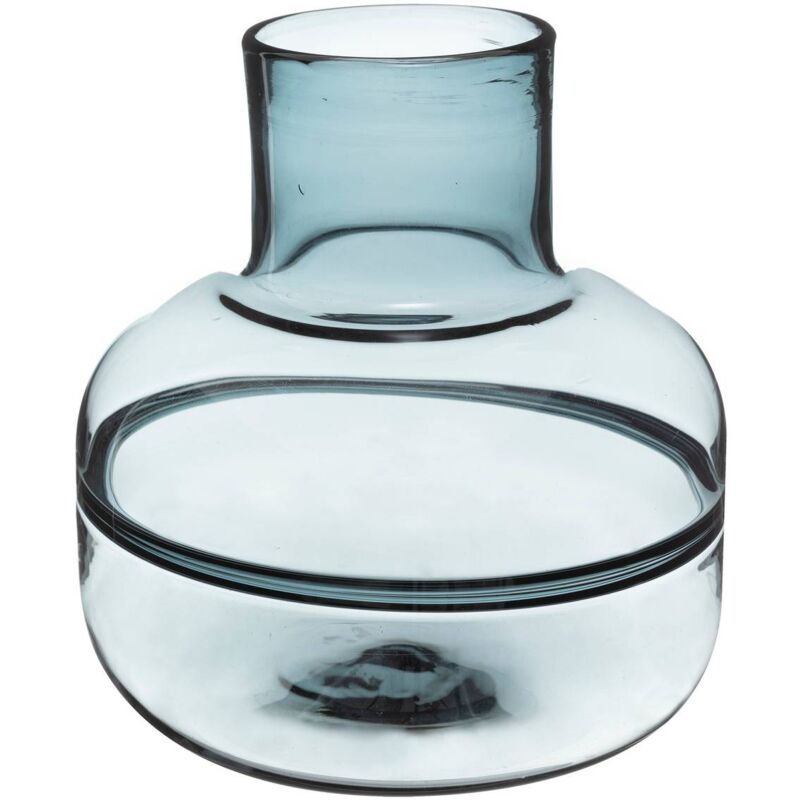 Vase plat Line verre gris H24cm Atmosphera créateur d'intérieur