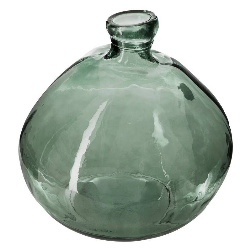 Vase rond verre recyclé vert kaki D23cm Atmosphera créateur d'intérieur