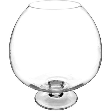 Atmosphera – Vase transparent en verre 32 cm – Forme calice – Pour fleurs séchées et plantes grasses – Design élégant pour intérieur moderne