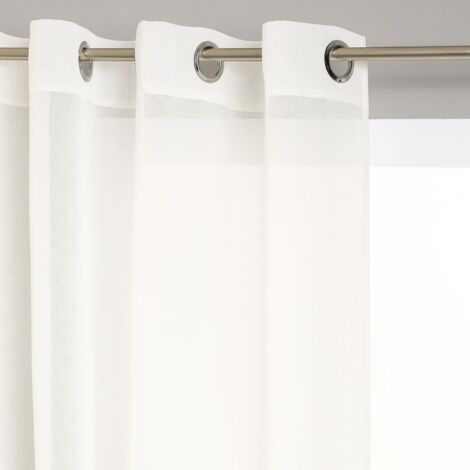 Atmosphera – Voilage à œillets en etamine 140 x 240 cm – Couleur ivoire – 100% polyester – Lavable en machine à 30°
