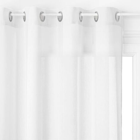 Atmosphera – Voilage enfant blanc 140x240cm – 100% polyester – 8 œillets pour installation facile – Luminosité optimale et intimité préservée