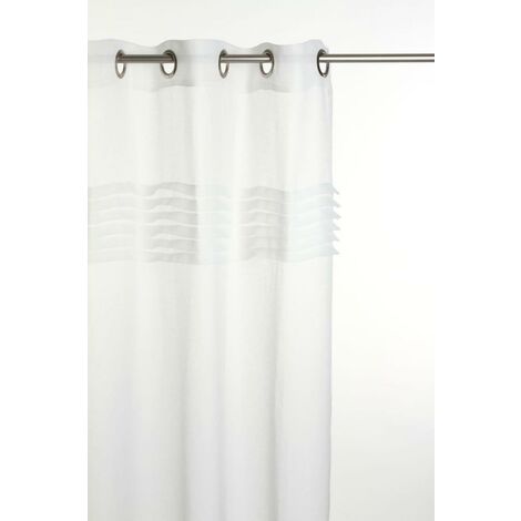Atmosphera – Voilage fantaisie 140 x 240 cm – 100% polyester – 8 œillets en métal argenté – Prêt à poser pour décoration intérieure