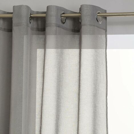 Atmosphera – Voilage marron avec œillets – 100% polyester – Dimensions 240 x 140 cm – Style moderne et élégant pour intérieur - 240cmx140cm