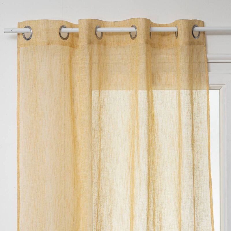 Voilage Fred jaune moutarde 140x240cm Atmosphera créateur d'intérieur