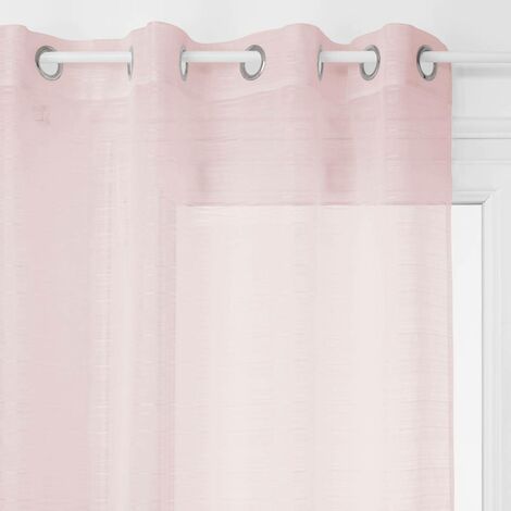 Atmosphera – Voilage rose 140x240cm en polyester – Tissage à rayures élégant – Compatible avec tringles standard – Pour salons et chambres