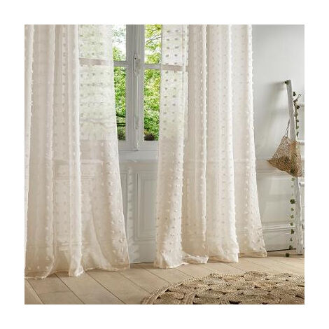 Atmosphera – Voilage 'Lily' 140 x 240 cm – Polyester léger – Style plumeti pour intimité – 8 œillets inclus