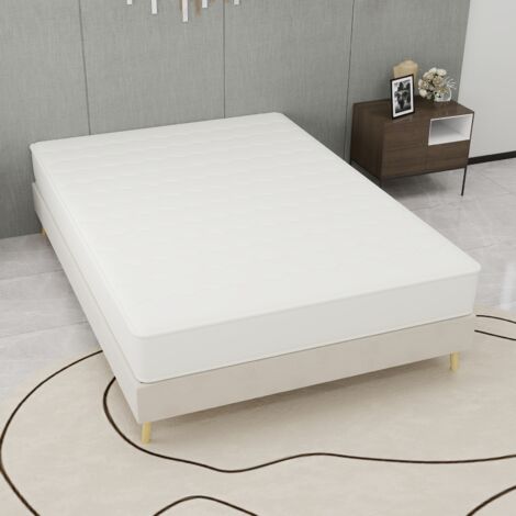 Atmungsaktive 3D-Matratze – Matratze 140 x 200 cm – Dicke: 23 cm – weich und fest, doppelte Stützkraft – rutschfest – weiß