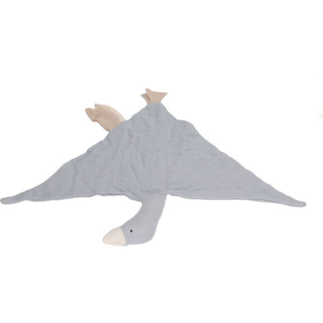 Atmungsaktive Babydecke aus Baumwolle in Entenform, farblich in Nebelgrau