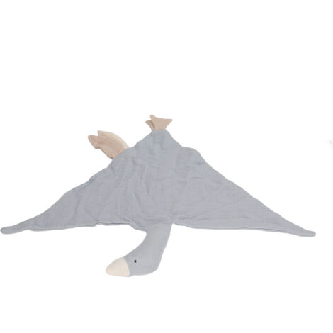 Atmungsaktive Babydecke aus Baumwolle in Form einer kleinen Ente – Nebelgrau