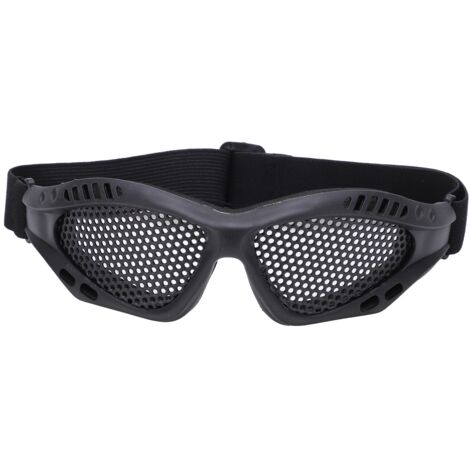 Atmungsaktive, stoßfeste Schutzbrille aus Mesh-Gewebe für Schießsport, Radfahren und Outdoor-Aktivitäten – Schwarz