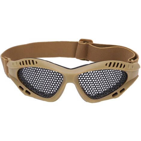 Atmungsaktive, stoßfeste Schutzbrille aus Mesh-Gewebe für Schießsport, Radfahren und Outdoor-Sportarten, Farbe: Schlamm