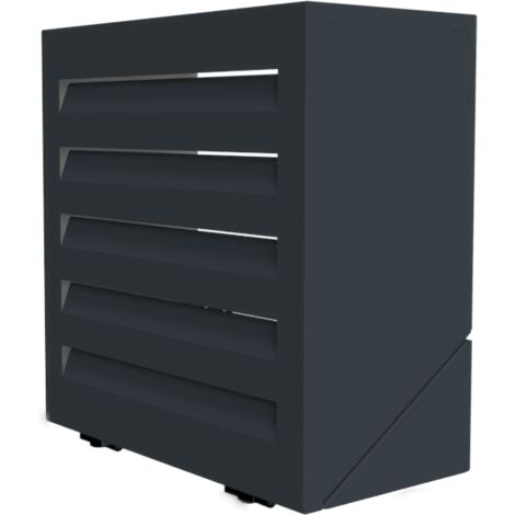 Atole – Cache tuyau arrosage en aluminium thermolaqué – Dévidoir mural – Taille 1 – Ouverture vers le bas – Gris anthracite