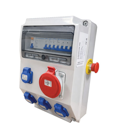 Atole – Coffret de chantier triphasé IP44 IK08 4P + N + T 32A 440V – Protection chocs pour chantiers humides – Fréquence 50Hz