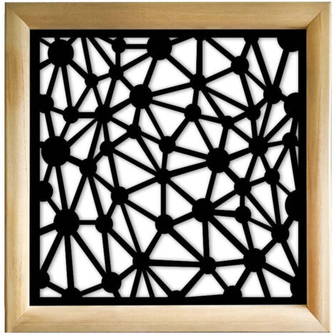 ATOM - Moduli Decorativi in Legno e PVC - Misura: 73x73 cm - Colore: nero