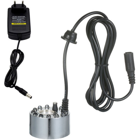 Atomizador para jardín de rocas DIY con sensor de nivel de agua tipo puerta, 12 luces LED, humidificador ultrasónico de gran volumen de 20 mm.