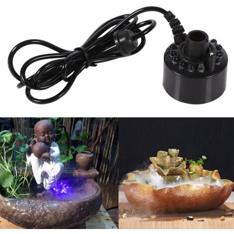 Atomizador ultrasónico LED de 24 V para estanques con 12 LED que cambian de color y función de humidificador.