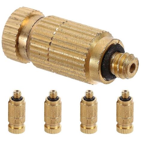 Atomizing Spray Mister Nozzle Head For Garden Hose And Outdoor Cooling With Cylindrical Shape 2.30X0.90X0.90CM Golden 20Pcs