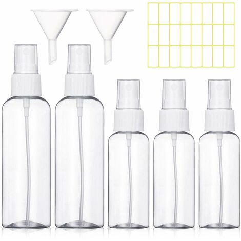 5 PCS Bottiglie di plastica da viaggio Accessori da viaggio portatili a  prova di perdite Contenitori per bottiglie piccole, 100 ml (trasparente)