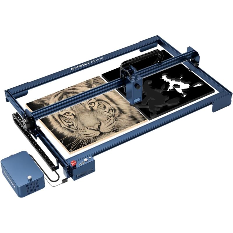 A20 Max Graveur laser 22W avec F30 assistance pneumatique automatique 850x400mm Grande taille Gravure protection des yeux - Atomstack