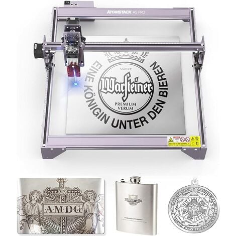 ATOMSTACK A5 Pro Lasergravierer, 40-W-Laserschneidmaschine mit Augenschutz, festem Fokus, 5-5,5 W Ausgangsleistung, Druckpunkt, 410 x 400 mm Gravurbereich