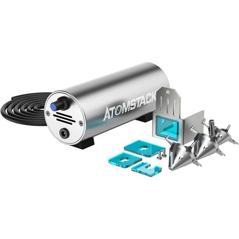 ATOMSTACK Air Assist Kit d'assistance pneumatique pour gravure laser avec tube de 2 m pour une coupe plus nette et plus lisse et des bords gravés 10-30 L/min