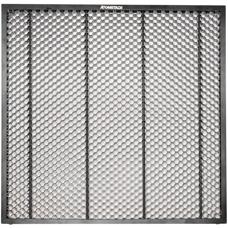 Atomstack - F4 Lasergravierer, Arbeitstisch zum Schneiden von Wabenplatten, Ganzmetallstruktur, Stahlplattenplattform, 410 x 420 mm Arbeitsbereich,