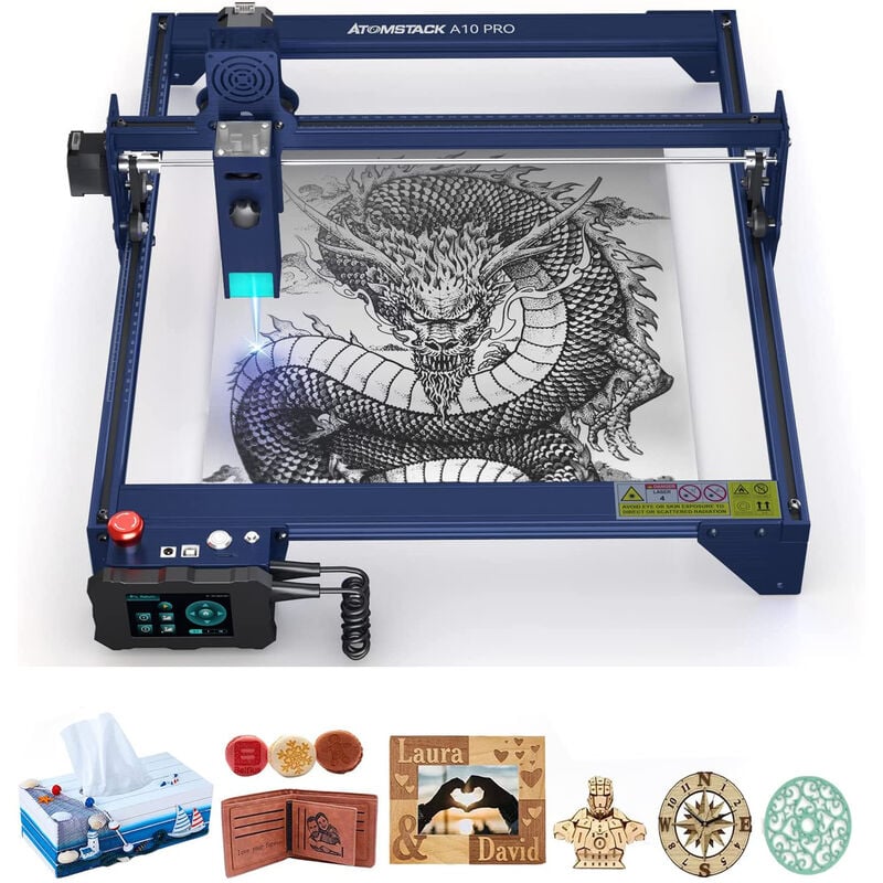 Atomstack - Graveur Laser A10 Pro, Machine a Gravure Laser, Machine à Graver 10W Output, Laser Cutter Engraver Offline Appareil de Gravure,