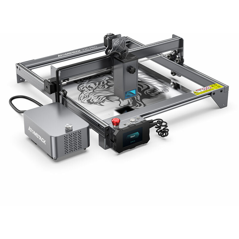 ATOMSTACK X20 Pro Machine de gravure et de découpe laser 20 W Puissance laser 400 x 400 mm Zone de gravure Laser ultra-mince à mise au point fixe