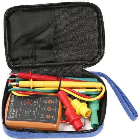 ATOPLEE 3 Sequenza di fase Presenza Rotazione Tester Indicatore Rilevatore Meter con LED e cicalino 60V  600V (3 Fase AC)
