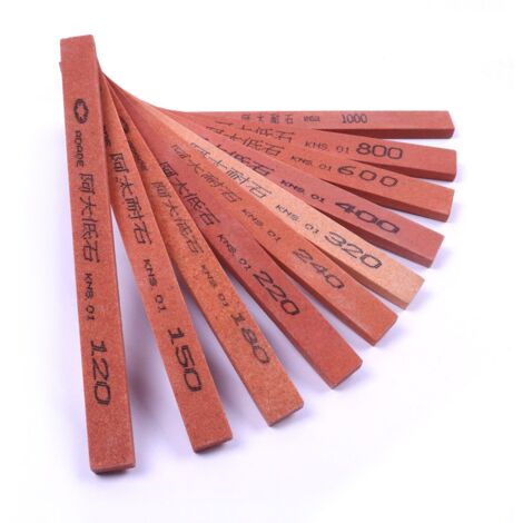 ATOPLEE Set di pietre per affilare i coltelli, 10 pezzi di pietra oleata per lucidatura in metallo verniciato in ceramica grana 120/150/180/220/240/320/400/600/800/1000