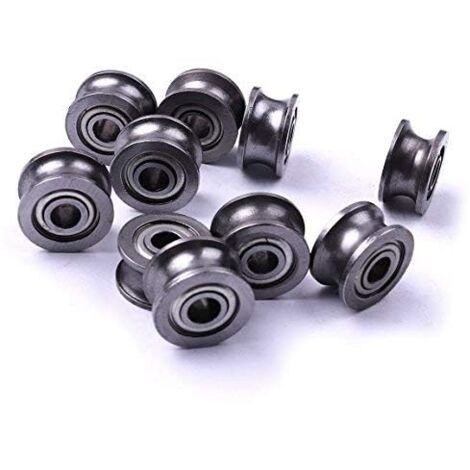 Atoplee U624ZZ4 - Cuscinetti a sfera sigillati per puleggia, adatti per guide con scanalatura a U, dimensioni: 4 x 13 x 4 mm. Confezione da 20 pezzi (7mm)
