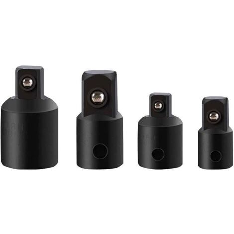 Atornillador de impacto, 4 piezas, adaptador de enchufe, convertidor y reductor de 1/2 a 3/8 pulgadas