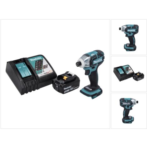 Atornillador de impulsos sin cable Makita DTS 141 RF1 18 V 40 Nm 1/4" sin escobillas + 1x batería recargable 3,0 Ah + cargador