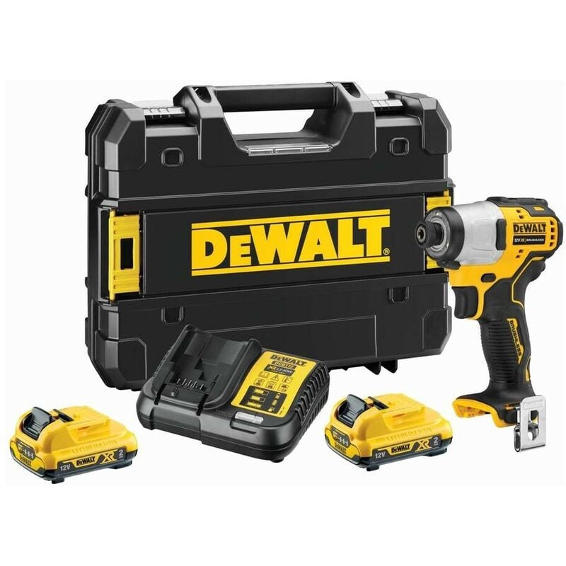 

DCF801D2-QW - Atornillador Impacto sin escobillas XR 12V 1/4'' 163Nm con 2 baterías y maletín TSTAK - Dewalt