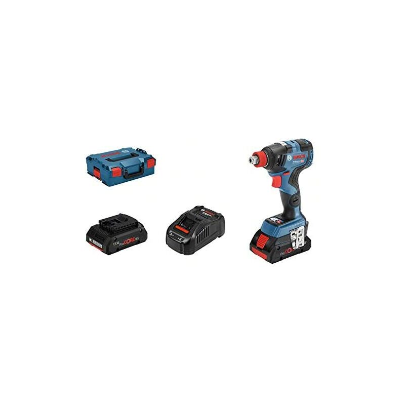 

Bosch Professional GDX 18V–200 C - Llave de impacto a batería (18V, 200 Nm, conectable, 2 baterías ProCore x 4.0 Ah, cargador, en L-BOXX)