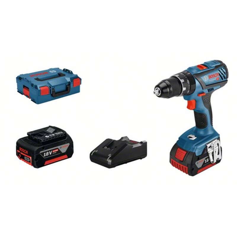 

Bosch Taladro de percusión a batería 18V GSB 18V-28 | 2x baterías 4.0 Ah con caja L-Boxx