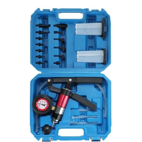 ATPEAM Pompe à Vide Manuelle 2-en-1, Purgeur de Frein Voiture et Moto, Outil de Purge Liquide de Frein avec 13 Adaptateurs