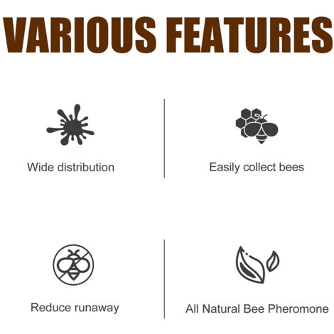 Atrayente para abejas (2 unidades) – Cebo natural para apicultura al aire libre (60 ml) para atraer abejas silvestres, dimensiones: 13,7 x 5,5 cm