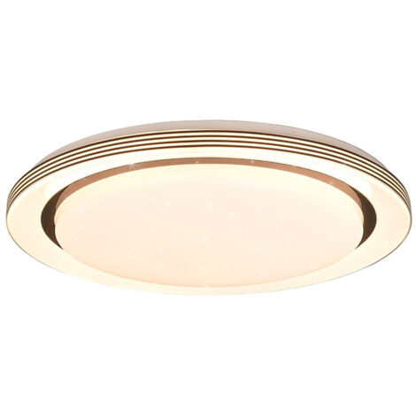 ATRIA PLAFONIERA LED BORDO NERO CON TELECOMANDO MULTIFUNZIONE CON DIFFUSORE EFFETTO CIELO STELLATO D.48CM incl. 1x SMD LED, 21W · 1x 2500lm, 3000 - 6000K