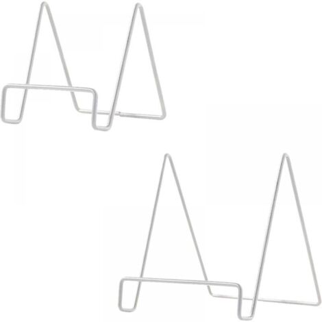 Atril metálico para libros (2 unidades), soporte de lectura sencillo, soporte decorativo para marco, soporte para teléfono, 2 tamaños (blanco)