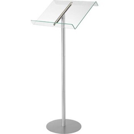 Atril portadocumentos de suelo deflecto soporte aluminio y trial acrilico tintado verde 500x1140x355 mm