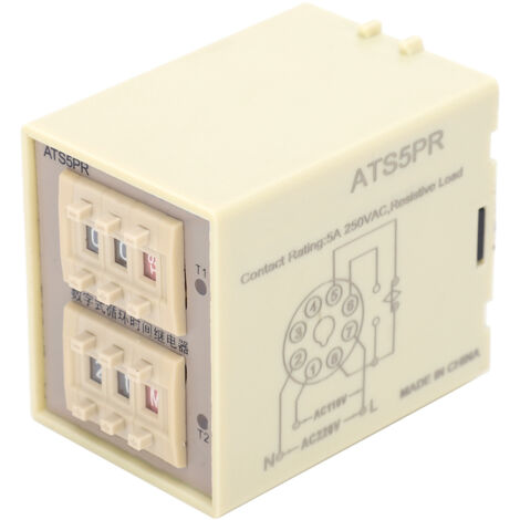 ATS5PR Relais Temporisateur Numérique avec Affichage et Réglage Flexible (AC110/220V)