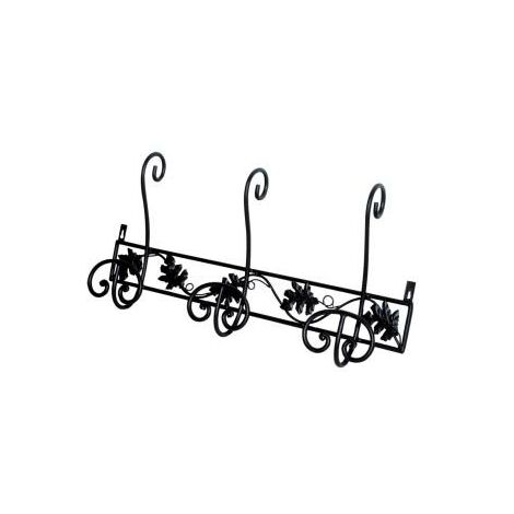 Attaccapanni a muro metallo 3 posti nero toni cm 63x10x31