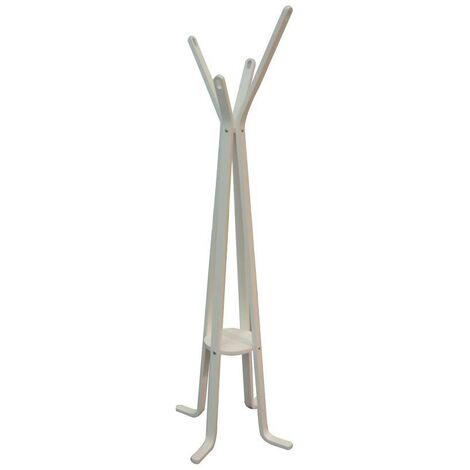 Attaccapanni a stelo legno bianco 4 braccia cm 50h180