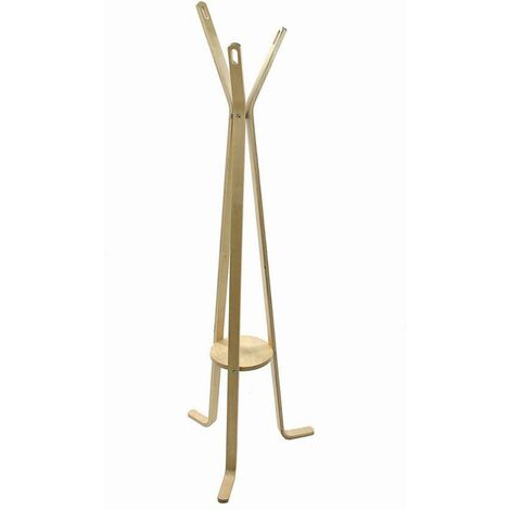 Attaccapanni a stelo legno naturale 3 braccia cm 50h170