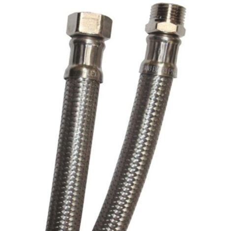 ATTACCHINO FLESSIBILE PER MONOCOMANDO 350MM - RACCORDO F1/2- F3/8 - IN ACCIAIO INOX